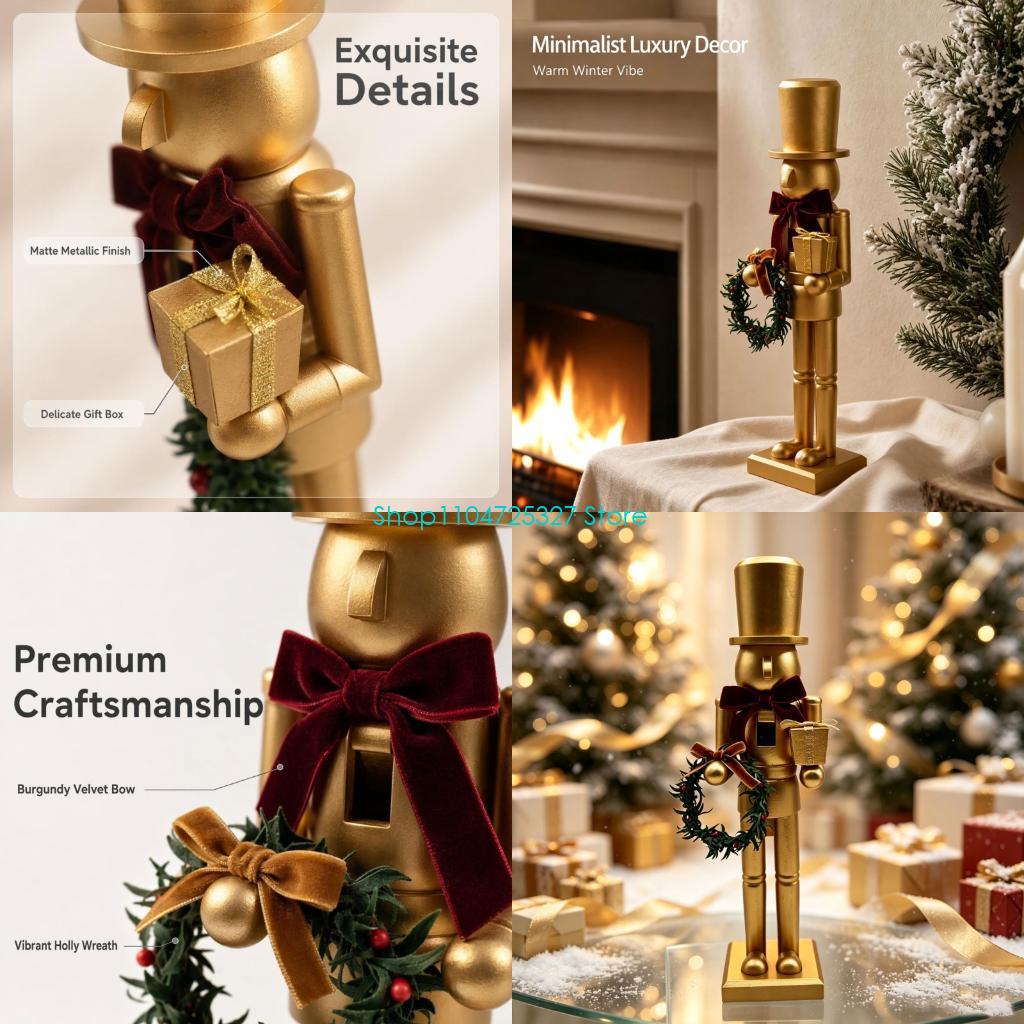 Nutcracker Figurine - D8KF Праздничная настольная фигурка «Щелкунчики» из