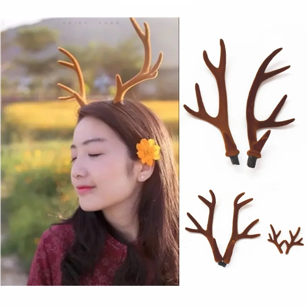 Reindeer Antlers Headband - Искусственные коричневые оленьи рога ручной работы