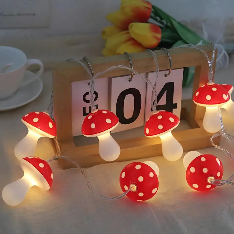Милые красные гирлянды-грибочк – обзор и цена Led Fairy String Lights